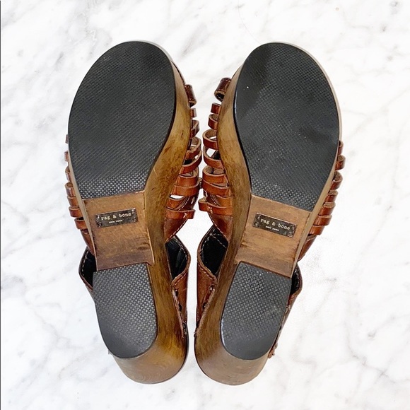 Rag & Bone “Berkane” Brown Wedge Sandals Size 6 - Picture 7 of 7